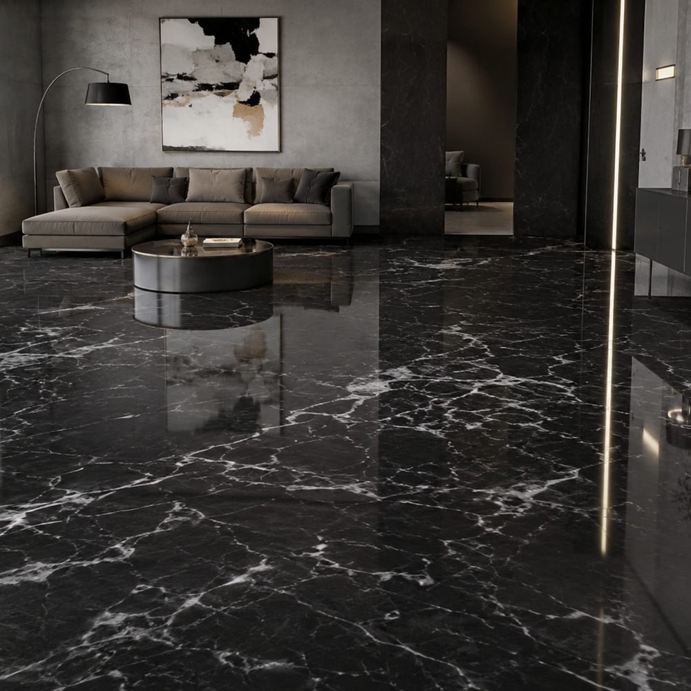Plancher époxy Salon résidentiel à Rosemère